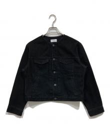 woadblue×BEAMS（ウォードブルー×ビームス）の古着「別注ノーカラーデニム Gジャン」｜ブラック