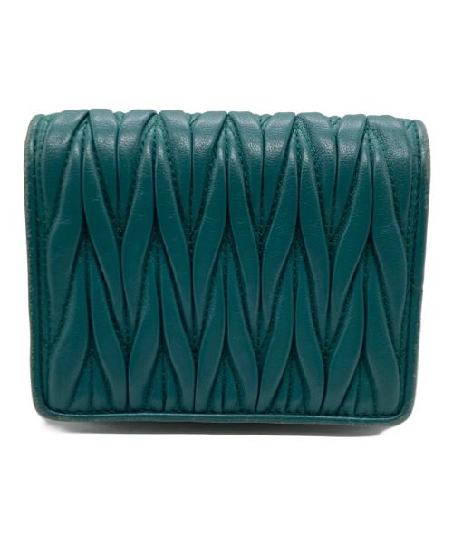 MIU MIU（ミュウミュウ）MIU MIU (ミュウミュウ) 2つ折り財布 / マテラッセレザー 折り財布 グリーンの古着・服飾アイテム