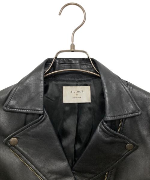 STUDIOUS（ステュディオス）STUDIOUS (ステュディオス) レザーライダースジャケット ブラックの古着・服飾アイテム