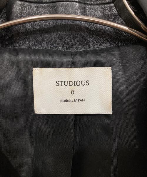 STUDIOUS（ステュディオス）STUDIOUS (ステュディオス) レザーライダースジャケット ブラックの古着・服飾アイテム