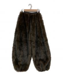 THEREDTHREAD（ザレッドスレッド）の古着「S flip fur pants」｜ブラウン×ブラック