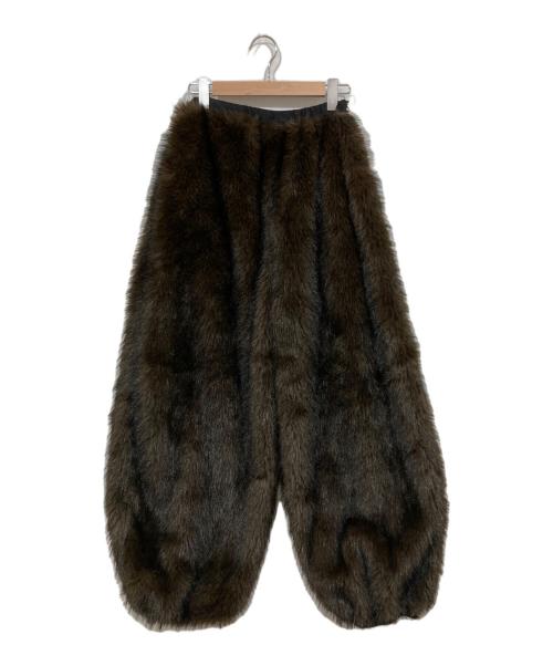 THEREDTHREAD（ザレッドスレッド）Theredthread (ザレッドスレッド) S flip fur pants ブラウン×ブラック サイズ:Fの古着・服飾アイテム