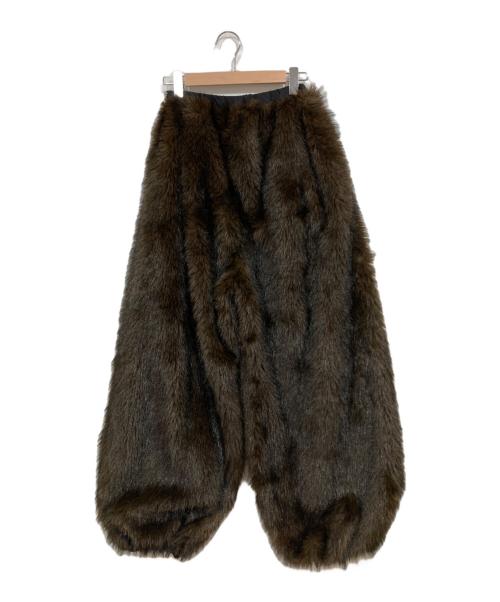 THEREDTHREAD（ザレッドスレッド）Theredthread (ザレッドスレッド) S flip fur pants ブラウン×ブラック サイズ:Fの古着・服飾アイテム