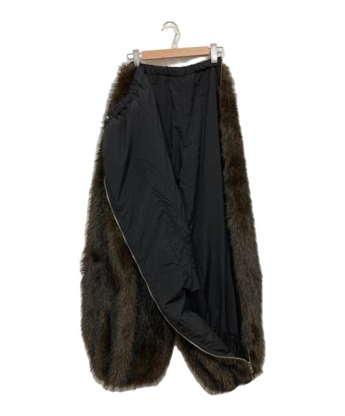 THEREDTHREAD（ザレッドスレッド）Theredthread (ザレッドスレッド) S flip fur pants ブラウン×ブラック サイズ:Fの古着・服飾アイテム