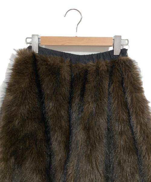 THEREDTHREAD（ザレッドスレッド）Theredthread (ザレッドスレッド) S flip fur pants ブラウン×ブラック サイズ:Fの古着・服飾アイテム