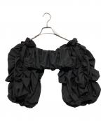 LEINWANDEラインヴァンド）の古着「Flower Bubble Sleeve Top」｜ブラック