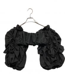 LEINWANDE（ラインヴァンド）の古着「Flower Bubble Sleeve Top」｜ブラック