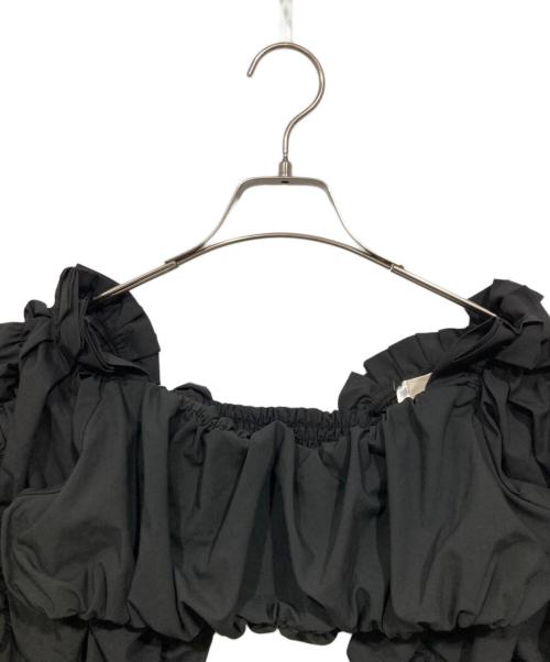 LEINWANDE（ラインヴァンド）LEINWANDE (ラインヴァンド) Flower Bubble Sleeve Top ブラック サイズ:Fの古着・服飾アイテム