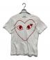 PLAY COMME des GARCONS（プレイコムデギャルソン）の古着「レッドラインハートプリントTシャツ」｜ホワイト