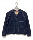 JAPAN BLUE JEANSジャパンブルージーンズ）の古着「ノーカラーデニムカバーオール」｜インディゴ
