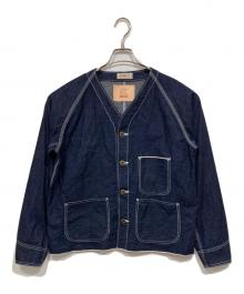 JAPAN BLUE JEANS（ジャパンブルージーンズ）の古着「ノーカラーデニムカバーオール」｜インディゴ