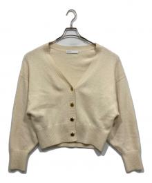 Noble（ノーブル）の古着「カシミヤ混Vネックパフスリーブカーディガン」｜アイボリー