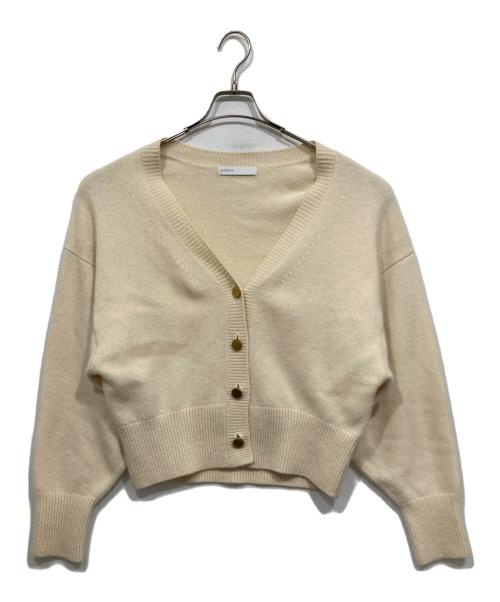 Noble（ノーブル）Noble (ノーブル) カシミヤ混Vネックパフスリーブカーディガン アイボリー サイズ:サイズ記載なしの古着・服飾アイテム