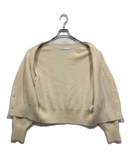 Noble（ノーブル）Noble (ノーブル) カシミヤ混Vネックパフスリーブカーディガン アイボリー サイズ:サイズ記載なしの古着・服飾アイテム