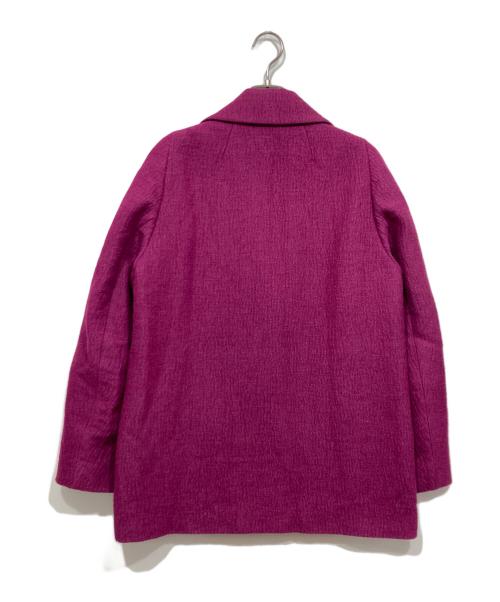DRIES VAN NOTEN（ドリスヴァンノッテン）DRIES VAN NOTEN (ドリスヴァンノッテン) シルクリネンダブルブレストショートコート パープル サイズ:38の古着・服飾アイテム