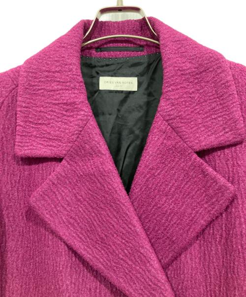 DRIES VAN NOTEN（ドリスヴァンノッテン）DRIES VAN NOTEN (ドリスヴァンノッテン) シルクリネンダブルブレストショートコート パープル サイズ:38の古着・服飾アイテム