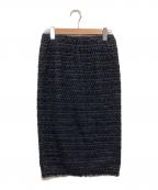 Coohemコーヘン）の古着「ニットスカート / BASIC TWEED SKIRT」｜ネイビー