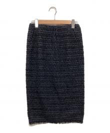 Coohem（コーヘン）の古着「ニットスカート / BASIC TWEED SKIRT」｜ネイビー