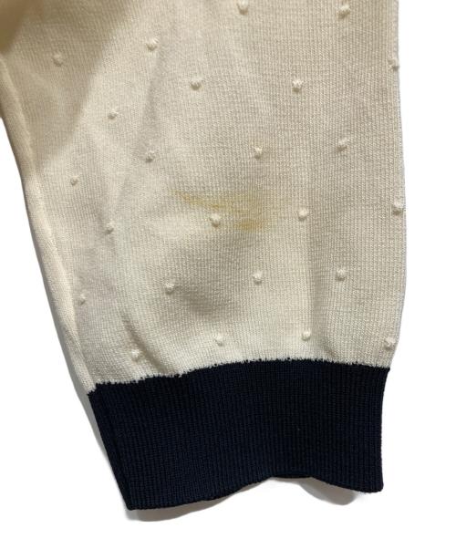 BALLSEY（ボールジィ）BALLSEY (ボールジィ) ストレッチタックドット Vネックカーディガン ホワイト サイズ:Sの古着・服飾アイテム