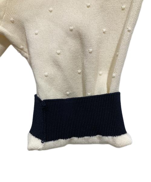 BALLSEY（ボールジィ）BALLSEY (ボールジィ) ストレッチタックドット Vネックカーディガン ホワイト サイズ:Sの古着・服飾アイテム