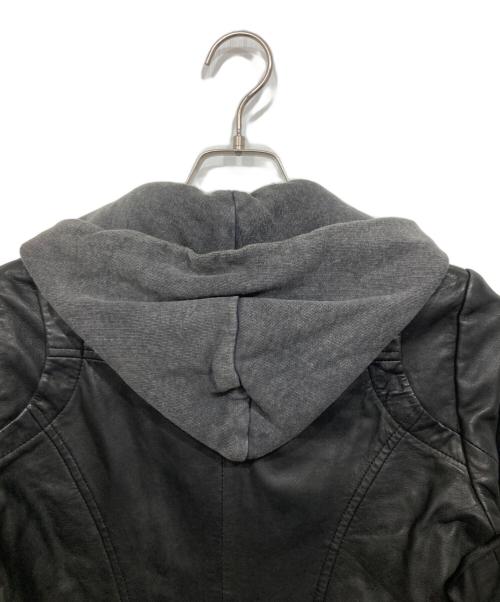 DOMA（ドマ）DOMA (ドマ) フードドッキングレザージャケット ブラック サイズ:XS 未使用品の古着・服飾アイテム