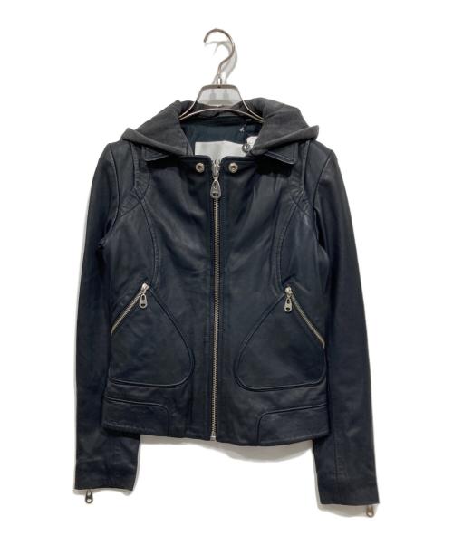 DOMA（ドマ）DOMA (ドマ) フードドッキングレザージャケット ネイビー サイズ:XS 未使用品の古着・服飾アイテム