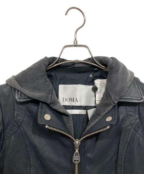 DOMA（ドマ）DOMA (ドマ) フードドッキングレザージャケット ネイビー サイズ:XS 未使用品の古着・服飾アイテム