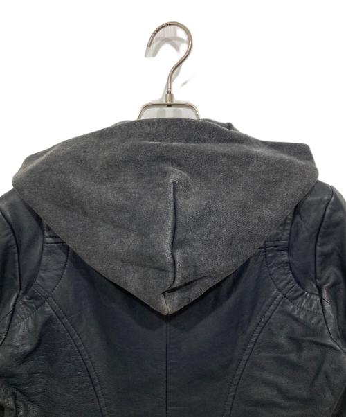 DOMA（ドマ）DOMA (ドマ) フードドッキングレザージャケット ネイビー サイズ:XS 未使用品の古着・服飾アイテム