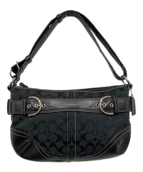 COACH（コーチ）COACH (コーチ) ソーホー シグネチャー ホーボー ショルダーバッグ ブラックの古着・服飾アイテム