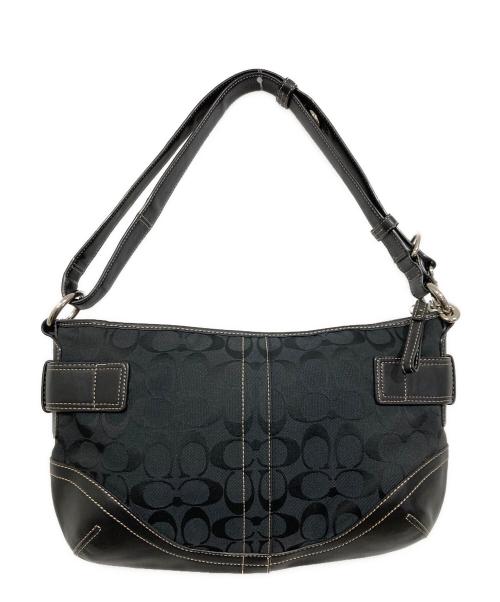 COACH（コーチ）COACH (コーチ) ソーホー シグネチャー ホーボー ショルダーバッグ ブラックの古着・服飾アイテム