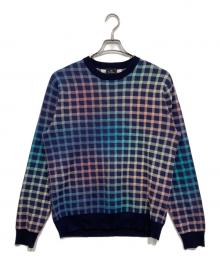 PS Paul Smith（ＰＳポールスミス）の古着「チェック柄ニット」｜ネイビー