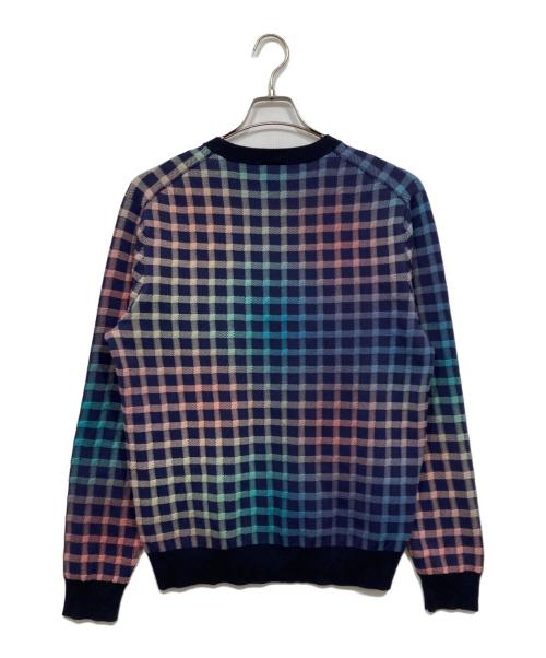 PS Paul Smith（ＰＳポールスミス）PS Paul Smith (ＰＳポールスミス) チェック柄ニット ネイビー サイズ:XLの古着・服飾アイテム
