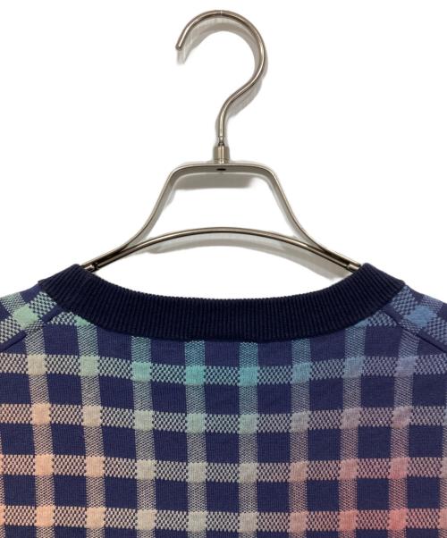 PS Paul Smith（ＰＳポールスミス）PS Paul Smith (ＰＳポールスミス) チェック柄ニット ネイビー サイズ:XLの古着・服飾アイテム