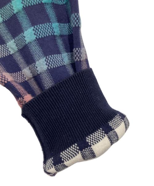 PS Paul Smith（ＰＳポールスミス）PS Paul Smith (ＰＳポールスミス) チェック柄ニット ネイビー サイズ:XLの古着・服飾アイテム