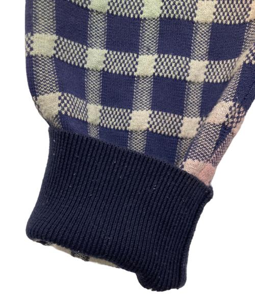 PS Paul Smith（ＰＳポールスミス）PS Paul Smith (ＰＳポールスミス) チェック柄ニット ネイビー サイズ:XLの古着・服飾アイテム