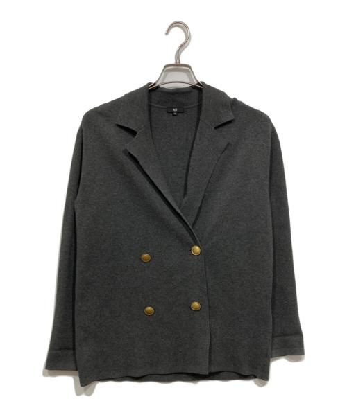 PLST（プラステ）PLST (プラステ) レーヨン混ニットジャケット グレー サイズ:Sの古着・服飾アイテム