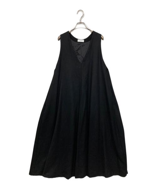 KAGURE（カグレ）kagure (カグレ) ウールフラノAラインワンピース ブラック サイズ:Freeの古着・服飾アイテム