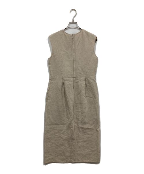23区（ニジュウサンク）23区 (ニジュウサンク) ノースリーブリネンワンピース ベージュ サイズ:38の古着・服飾アイテム