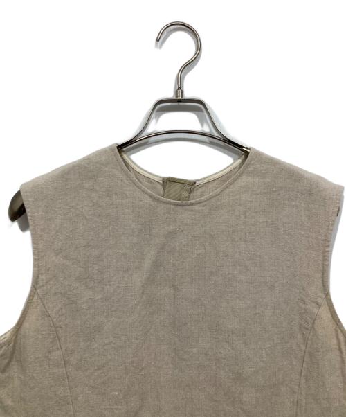 23区（ニジュウサンク）23区 (ニジュウサンク) ノースリーブリネンワンピース ベージュ サイズ:38の古着・服飾アイテム