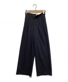 NOLLEY'S sophi（ノーリーズソフィー）の古着「ウォッシャブル折り返しチノワイドパンツ」｜ネイビー