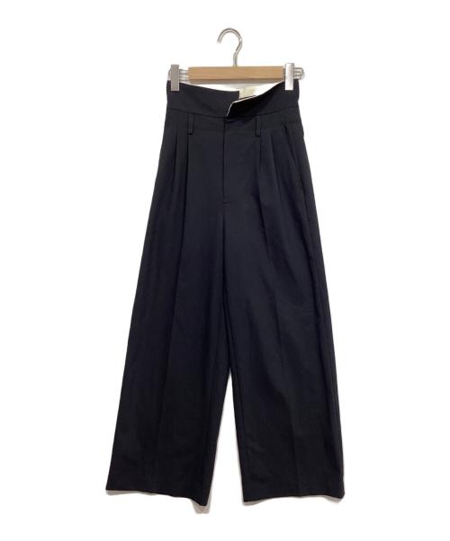 NOLLEY'S sophi（ノーリーズソフィー）NOLLEY'S sophi (ノーリーズソフィー) ウォッシャブル折り返しチノワイドパンツ ネイビー サイズ:34の古着・服飾アイテム