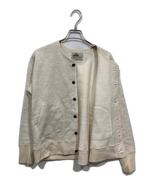 MOTO MOTOR（モト モーター）MOTO MOTOR (モト モーター) 丸首カーディガン アイボリー サイズ:Sの古着・服飾アイテム