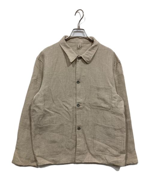 MOTOR by HIDEO MOTOIKE（ヒデオ モトイケ）MOTOR by HIDEO MOTOIKE (ヒデオ モトイケ) リネンカバーオール ベージュ サイズ:Lの古着・服飾アイテム