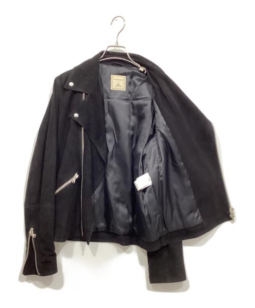 TOMORROW LAND（トゥモローランド）TOMORROW LAND (トゥモローランド) スウェードダブルライダースジャケット ブラック サイズ:46の古着・服飾アイテム