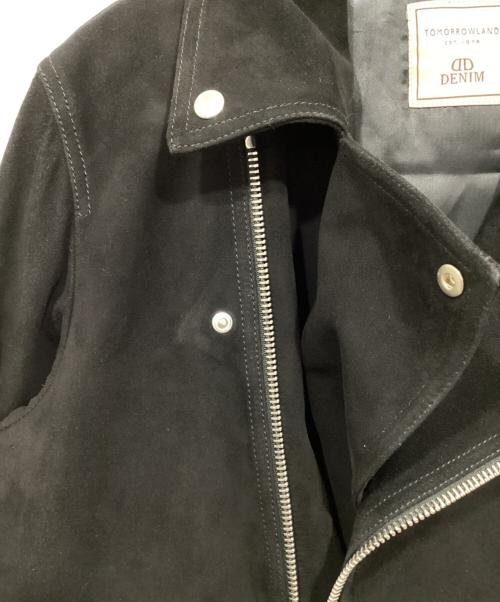 TOMORROW LAND（トゥモローランド）TOMORROW LAND (トゥモローランド) スウェードダブルライダースジャケット ブラック サイズ:46の古着・服飾アイテム