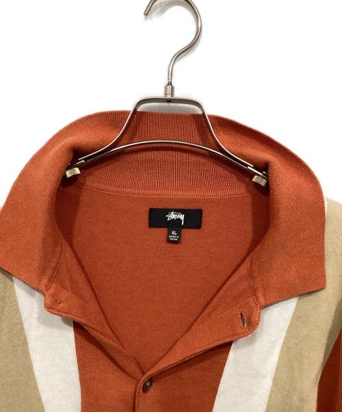 stussy（ステューシー）stussy (ステューシー) コットンカーディガン オレンジ サイズ:XLの古着・服飾アイテム