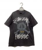 stussyステューシー）の古着「スカルグラフィックプリントTシャツ」｜ネイビー