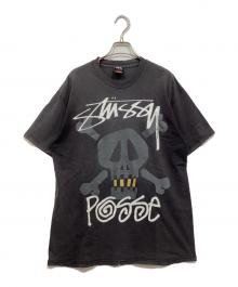 stussy（ステューシー）の古着「スカルグラフィックプリントTシャツ」｜ネイビー