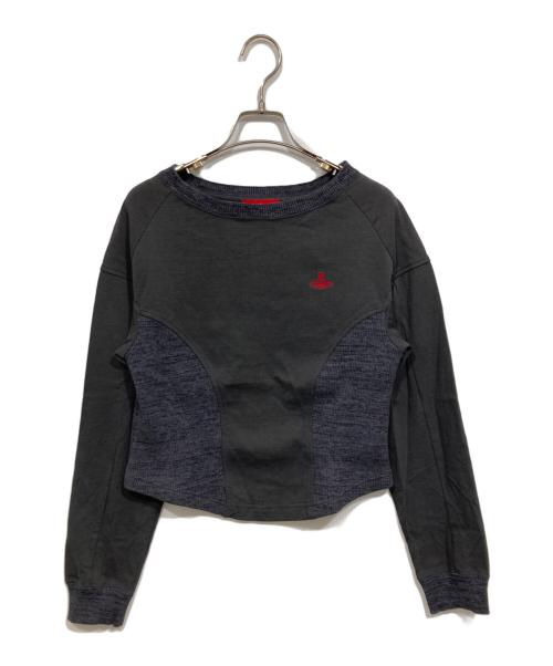 Vivienne Westwood RED LABEL（ヴィヴィアンウエストウッドレッドレーベル）Vivienne Westwood RED LABEL (ヴィヴィアンウエストウッドレッドレーベル) メランジリブミックスジャージーカットソー グレー サイズ:00の古着・服飾アイテム
