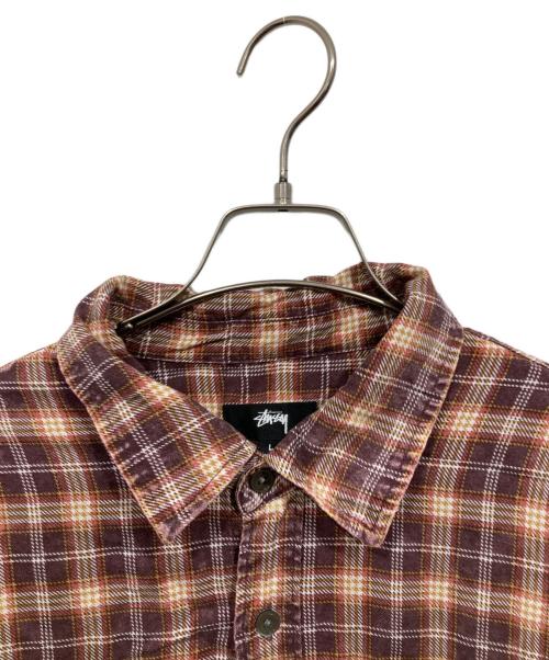stussy（ステューシー）stussy (ステューシー) チェックシャツ ブラウン サイズ:Lの古着・服飾アイテム